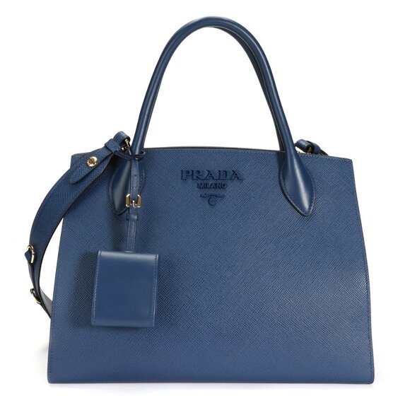 Prada Saffiano Bluette Medium Bag - Picture 1 of 13